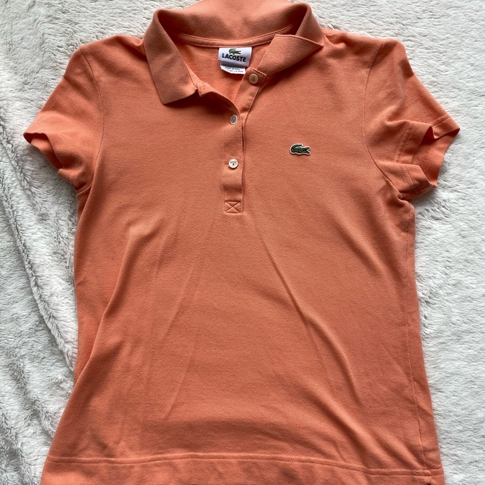 Peach Lacoste Polo